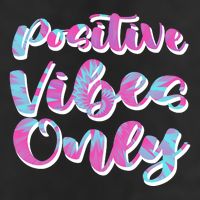 Positive Vibes Only Fun Quote 7 Panel Mesh Trucker Snapback Hat