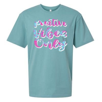 Positive Vibes Only Fun Quote Sueded Cloud Jersey T-Shirt