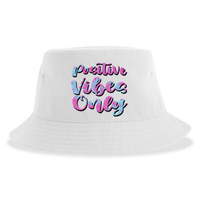 Positive Vibes Only Fun Quote Sustainable Bucket Hat