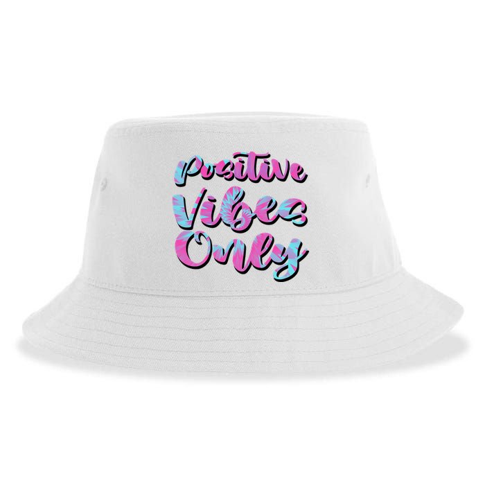 Positive Vibes Only Fun Quote Sustainable Bucket Hat