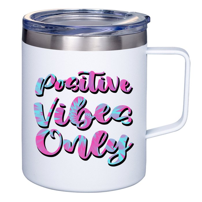 Positive Vibes Only Fun Quote 12oz Stainless Steel Coffee Mug