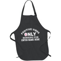Positives Vibes Only Custom Name Breast Cancer Apron
