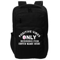 Positives Vibes Only Custom Name Breast Cancer Impact Tech Backpack