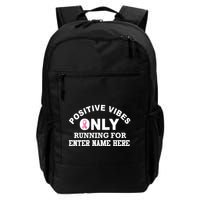 Positives Vibes Only Custom Name Breast Cancer Backpack