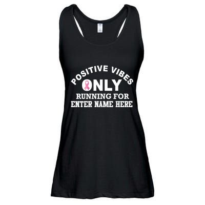 Positives Vibes Only Custom Name Breast Cancer Ladies Essential Flowy Tank