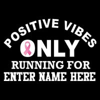 Positives Vibes Only Custom Name Breast Cancer 16 in Basic Backpack