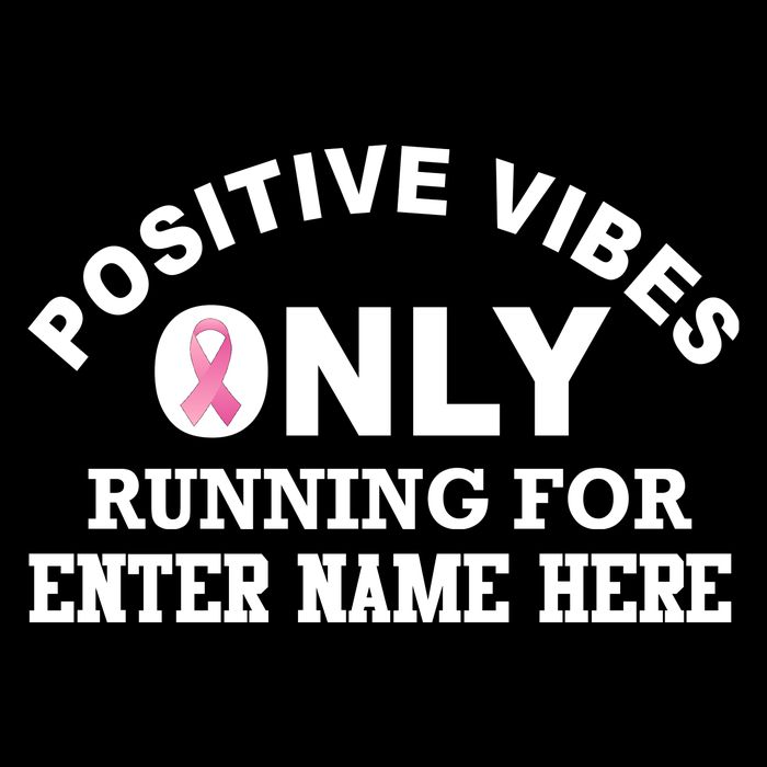 Positives Vibes Only Custom Name Breast Cancer 16 in Basic Backpack