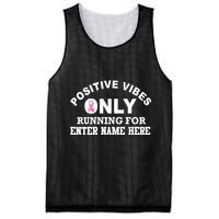 Positives Vibes Only Custom Name Breast Cancer Mesh Reversible Basketball Jersey Tank