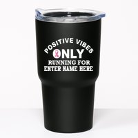 Positives Vibes Only Custom Name Breast Cancer Tumbler