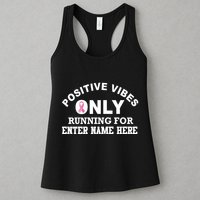Positives Vibes Only Custom Name Breast Cancer Womens Tank Top