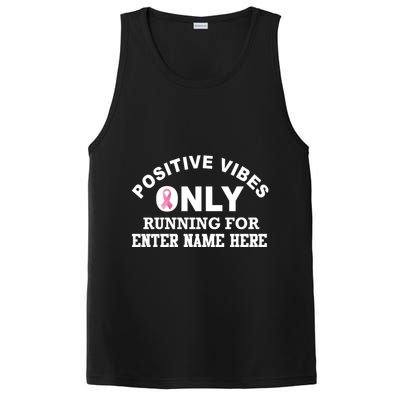 Positives Vibes Only Custom Name Breast Cancer PosiCharge Competitor Tank