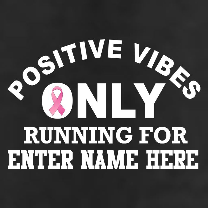 Positives Vibes Only Custom Name Breast Cancer Trucker Hat