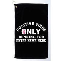 Positives Vibes Only Custom Name Breast Cancer Golf Towel