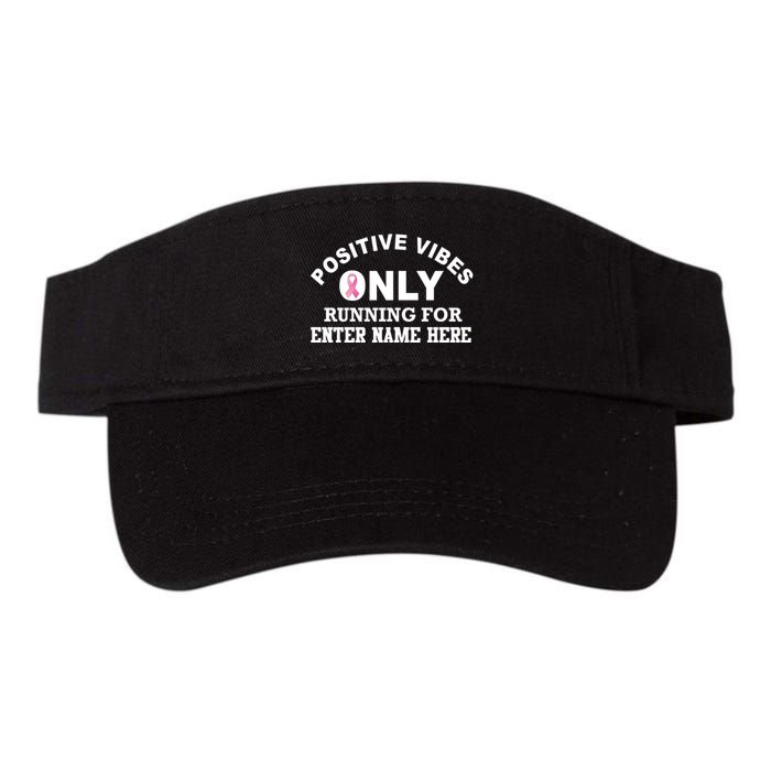 Positives Vibes Only Custom Name Breast Cancer Visor