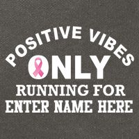 Positives Vibes Only Custom Name Breast Cancer Cotton Canvas Backpack