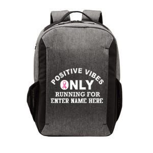 Positives Vibes Only Custom Name Breast Cancer Vector Backpack