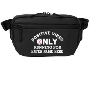 Positives Vibes Only Custom Name Breast Cancer Crossbody Pack