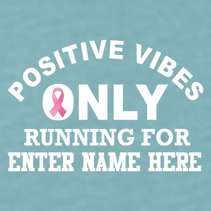 Positives Vibes Only Custom Name Breast Cancer Sueded Cloud Jersey T-Shirt
