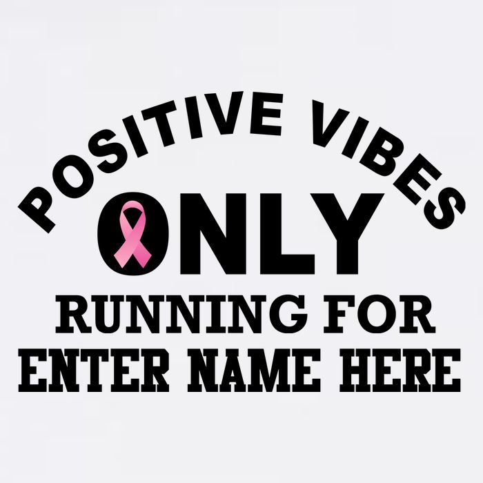 Positives Vibes Only Custom Name Breast Cancer Garment-Dyed Sweatshirt