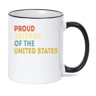 Proud Veteran Of The United States Veterans Day America Gift 11oz Black Color Changing Mug