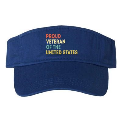 Proud Veteran Of The United States Veterans Day America Gift Valucap Bio-Washed Visor