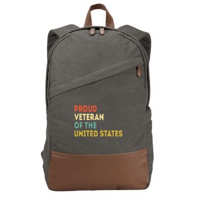 Proud Veteran Of The United States Veterans Day America Gift Cotton Canvas Backpack