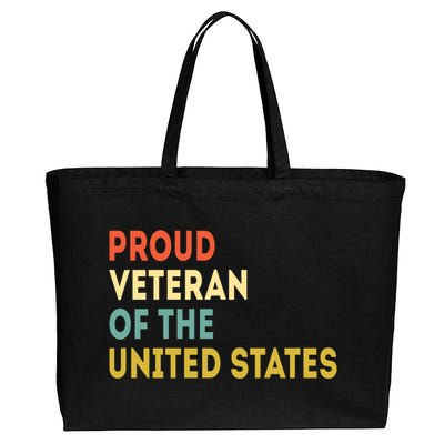 Proud Veteran Of The United States Veterans Day America Gift Cotton Canvas Jumbo Tote