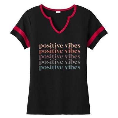 Positive Vibe Only Transfer Day Mom Dad Ladies Halftime Notch Neck Tee