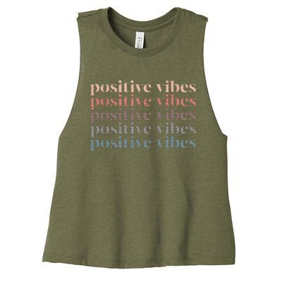 Positive Vibe Only Transfer Day Mom Dad Women's Racerback Cropped Tank