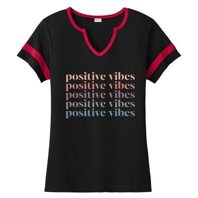 Positive Vibe Only Transfer Day Infertility Ivf Mom Dad Gift Ladies Halftime Notch Neck Tee