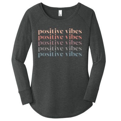 Positive Vibe Only Transfer Day Infertility Ivf Mom Dad Gift Women's Perfect Tri Tunic Long Sleeve Shirt