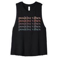 Positive Vibe Only Transfer Day Infertility Ivf Mom Dad Gift Women's Racerback Cropped Tank