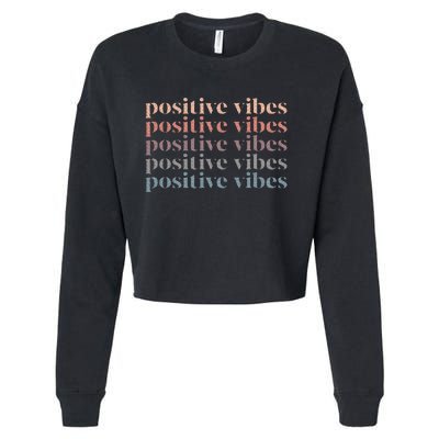 Positive Vibe Only Transfer Day Infertility Ivf Mom Dad Gift Cropped Pullover Crew