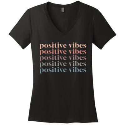 Positive Vibe Only Transfer Day Infertility Ivf Mom Dad Gift Women's V-Neck T-Shirt