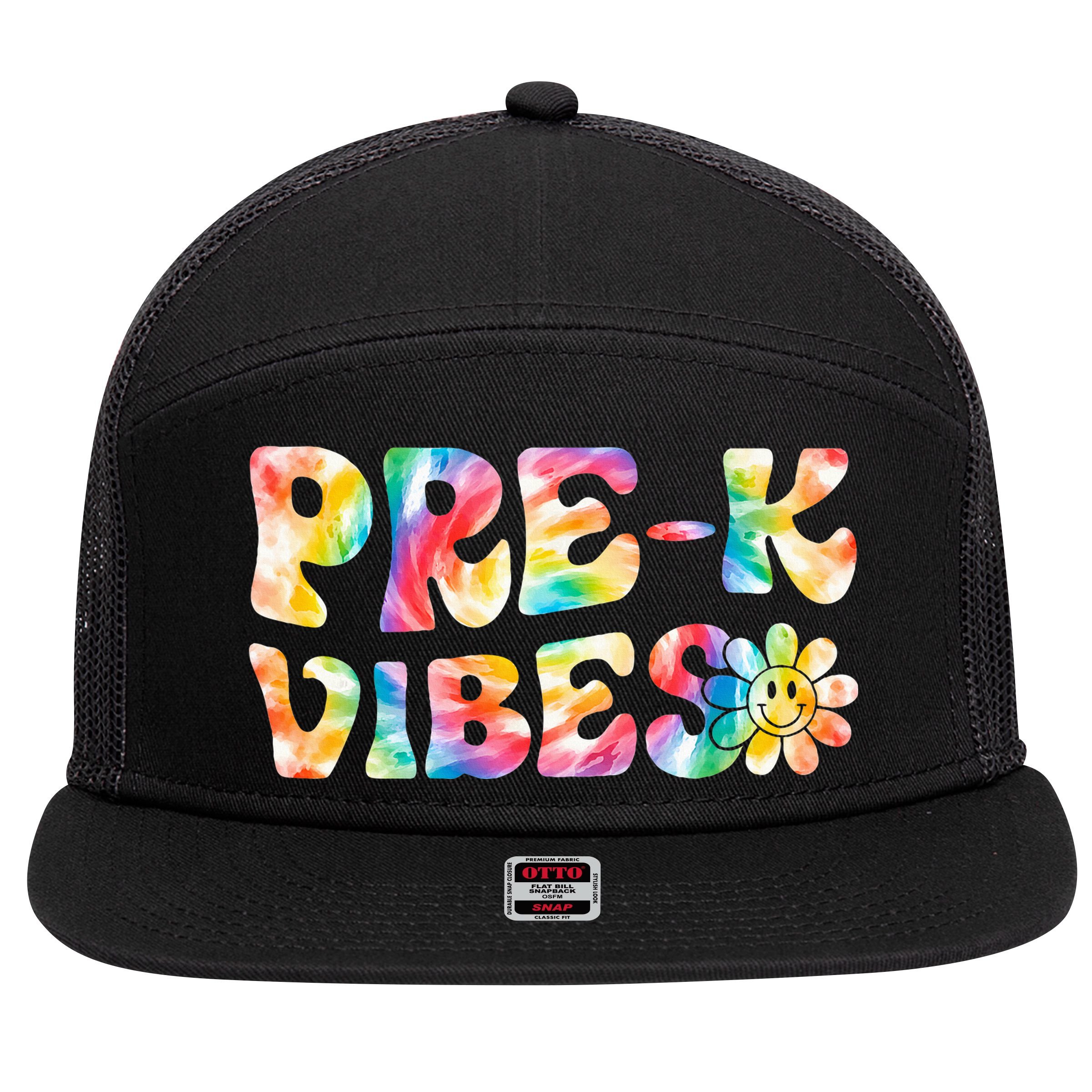 PreK Vibes Pre Kindergarten Team Teachers 7 Panel Mesh Trucker Snapback Hat