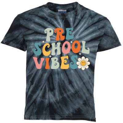 Preschool Vibes Preschool Team Retro 1st Day Of School Kids Tie-Dye T-Shirt