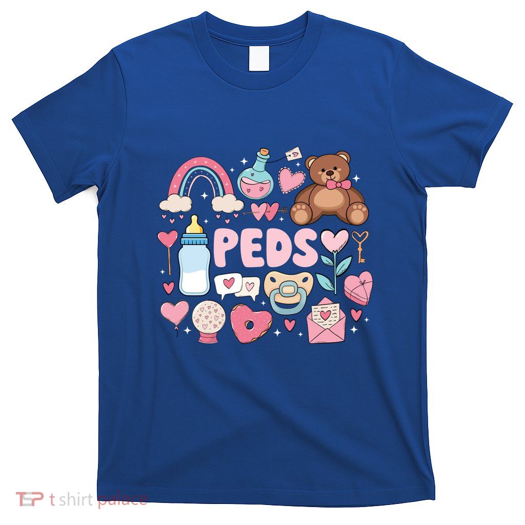 Peds Valentine Peds Nurse Valentines Day Pediatric Nurse Gift T-Shirt
