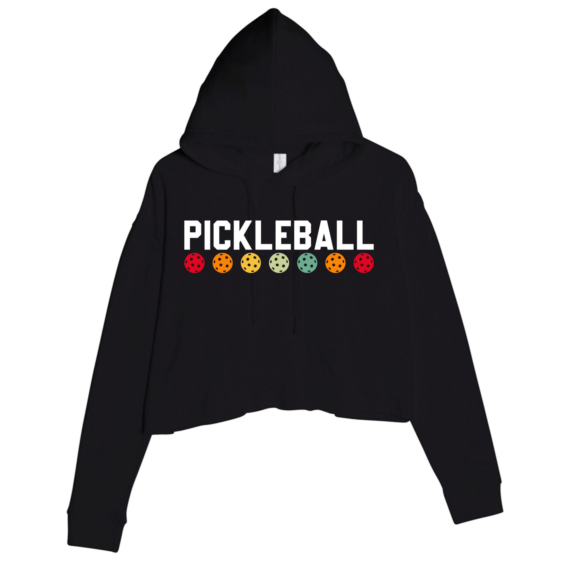 Pickleball Vintage Crop Fleece Hoodie