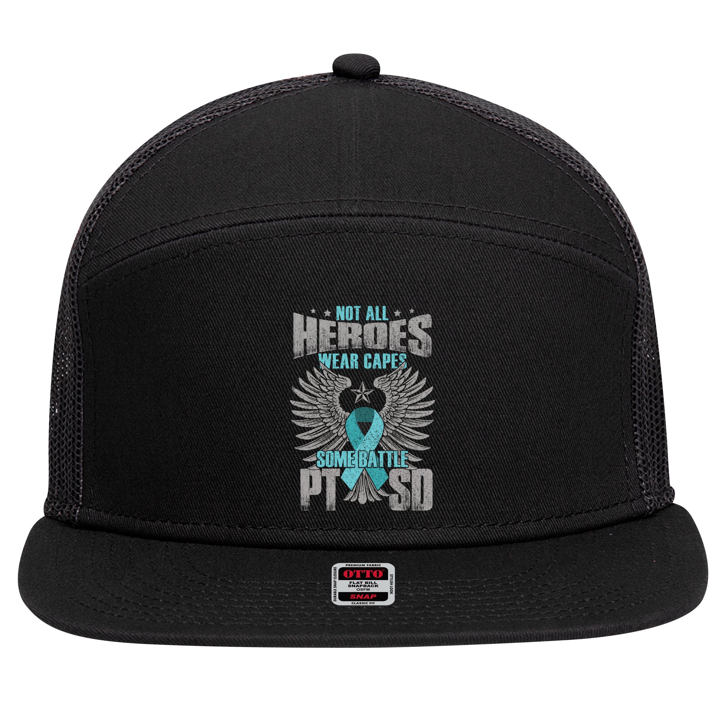 Ptsd Veteran Ptsd Gift 7 Panel Mesh Trucker Snapback Hat