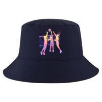 Playing Volleyball Players Colored Blocks Cool Comfort Performance Bucket Hat