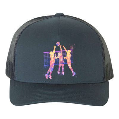 Playing Volleyball Players Colored Blocks Yupoong Adult 5-Panel Trucker Hat