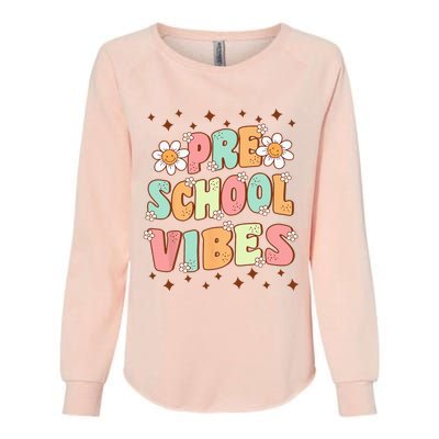 Preschool Vibes PreK Team Retro First Day Of School Womens California Wash Sweatshirt