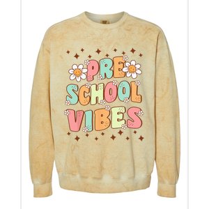 Preschool Vibes PreK Team Retro First Day Of School Colorblast Crewneck Sweatshirt