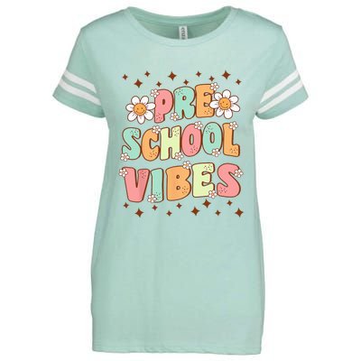 Preschool Vibes PreK Team Retro First Day Of School Enza Ladies Jersey Football T-Shirt