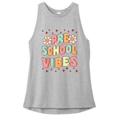 Preschool Vibes PreK Team Retro First Day Of School Ladies PosiCharge Tri-Blend Wicking Tank