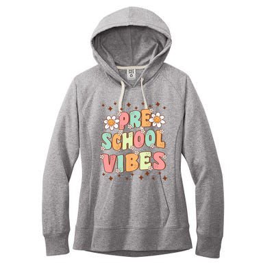 Preschool Vibes PreK Team Retro First Day Of School Women's Fleece Hoodie