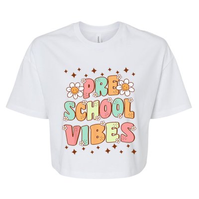 Preschool Vibes PreK Team Retro First Day Of School Bella+Canvas Jersey Crop Tee