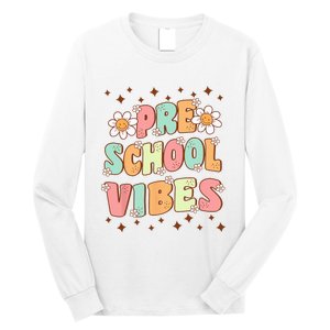 Preschool Vibes PreK Team Retro First Day Of School Long Sleeve Shirt