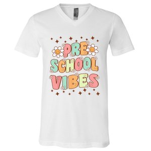 Preschool Vibes PreK Team Retro First Day Of School V-Neck T-Shirt