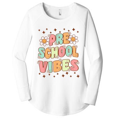 Preschool Vibes PreK Team Retro First Day Of School Women's Perfect Tri Tunic Long Sleeve Shirt